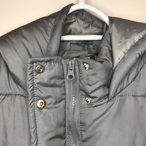 Missguided Grey Hooded Puffer Jacket - Picture 7 of 12